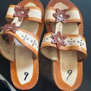 Girls Leather Sandals - no brand